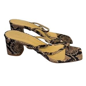 aeyde Snake‎ Print Leather Heeled Sandals 36
